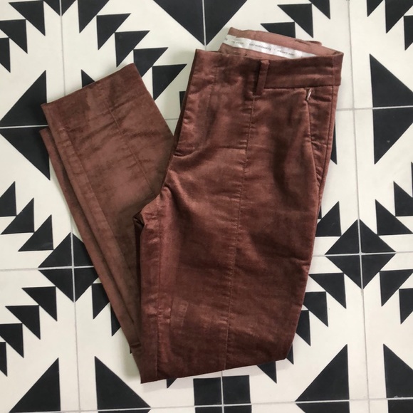 Anthropologie Copper velvet cropped pants- sz 0 🎄 - Picture 1 of 4